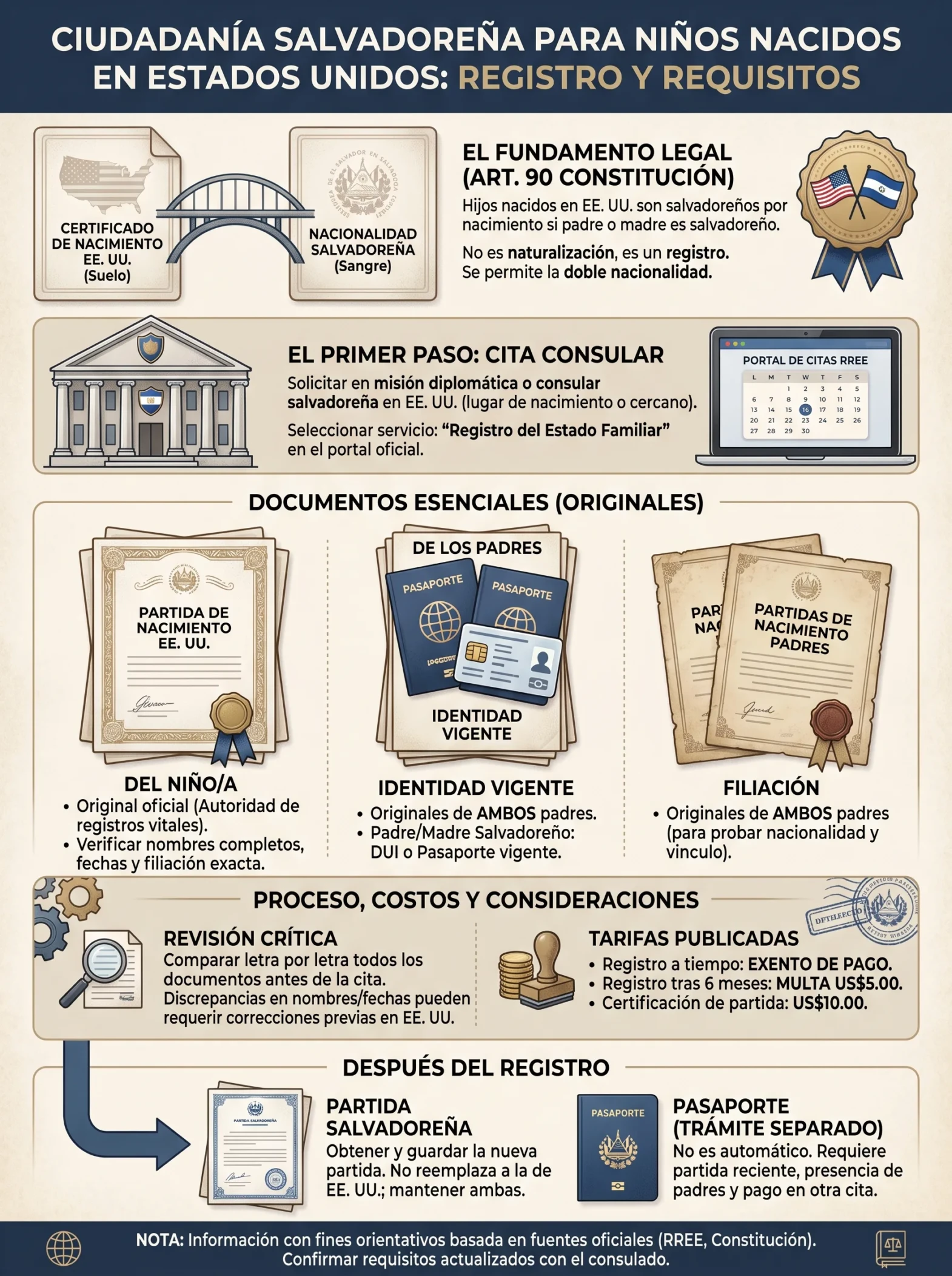 Ciudadanía Salvadoreña para Hijos Nacidos en Estados Unidos Registro y Requisitos