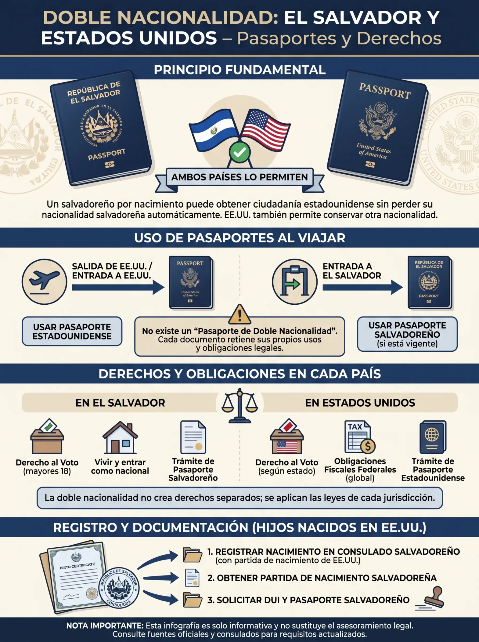 Doble Nacionalidad entre El Salvador y Estados Unidos: Pasaportes y Derechos