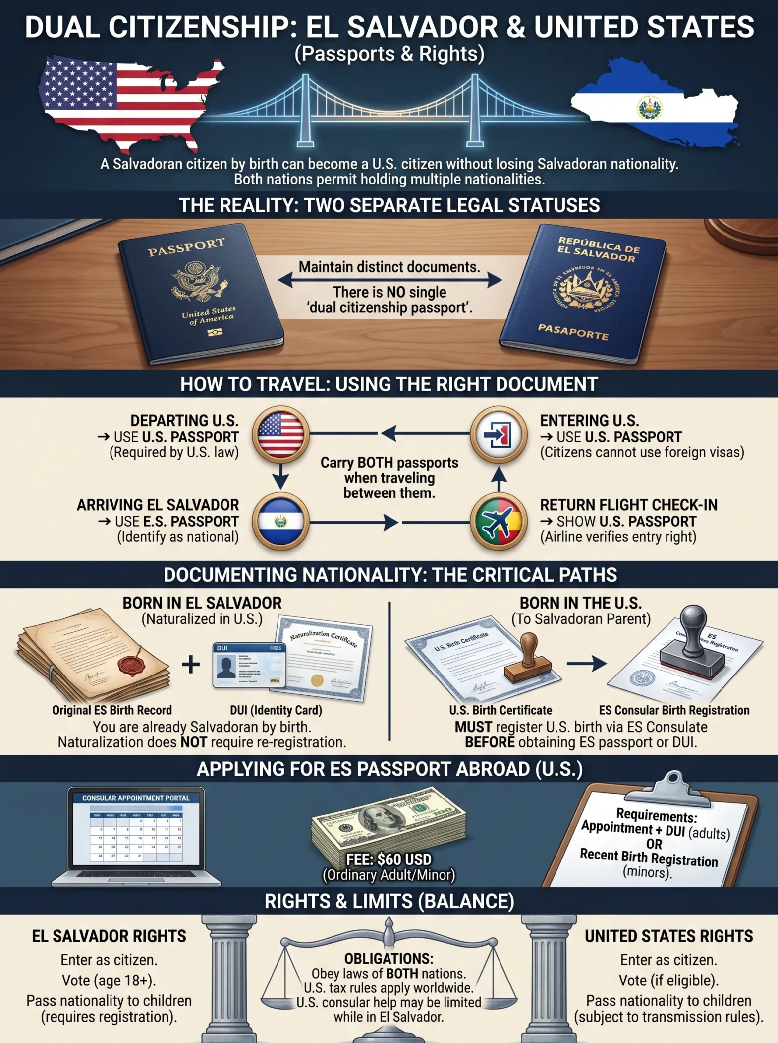 Dual Citizenship Between El Salvador and the United States Passports and Rights
